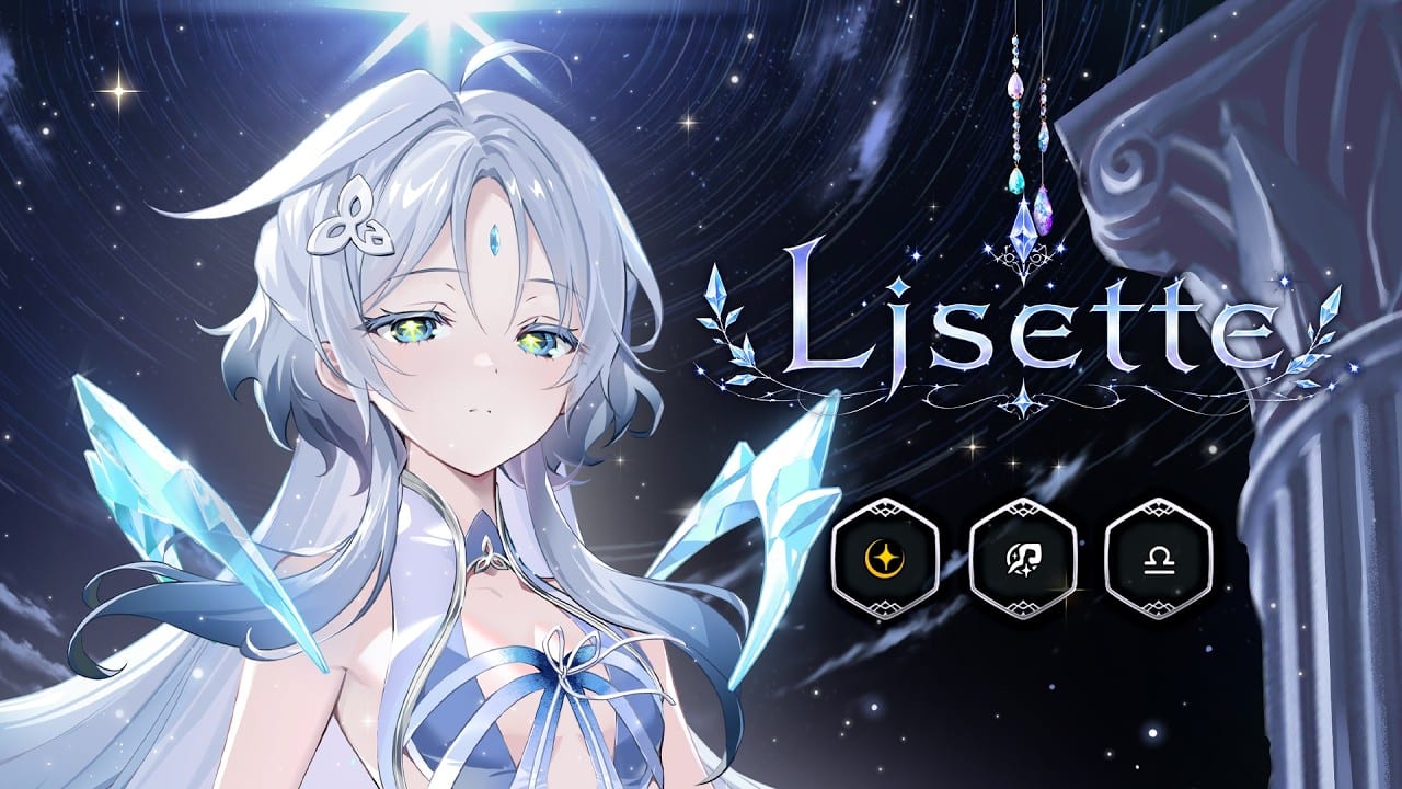 Lisette, the 8th anniversary Moonlight Soul Weaver, posed with covenant steel in Epic Seven's dark-fantasy 2D art.